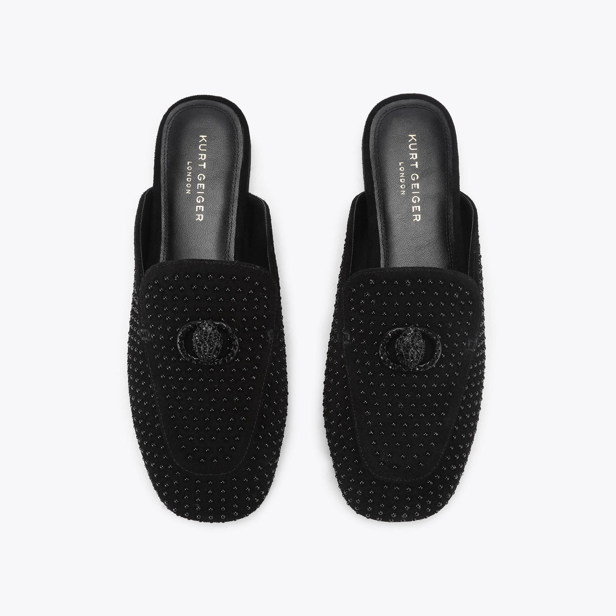 Chelsea Loafer Mule in Black Suede