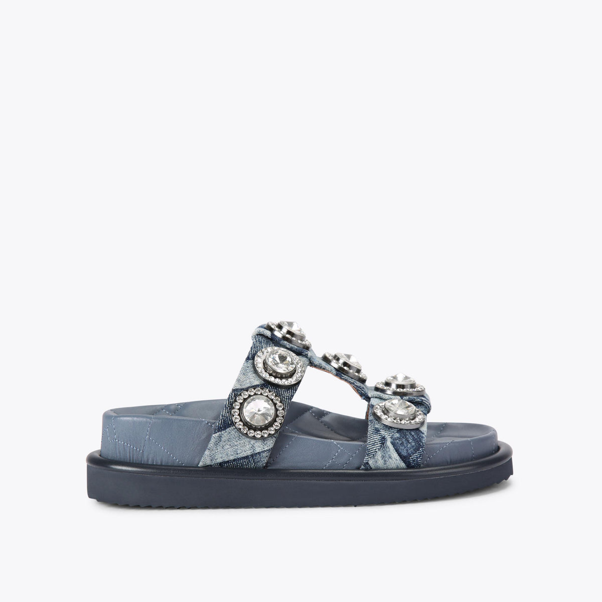 Orson Crystal Sandals in Blue