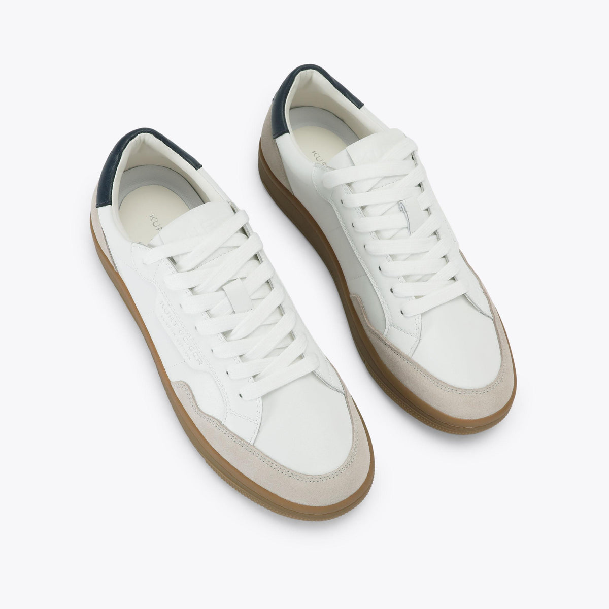 Borough Paneled Sneaker in White Leather