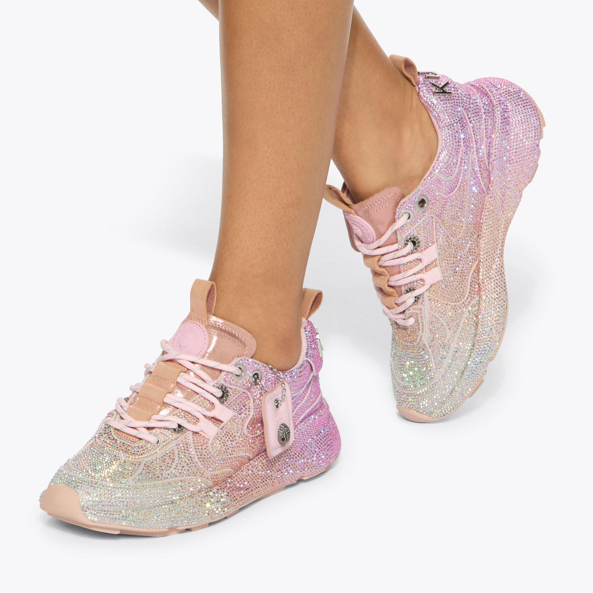 Kurt Crystal Runner Sneakers in Pink