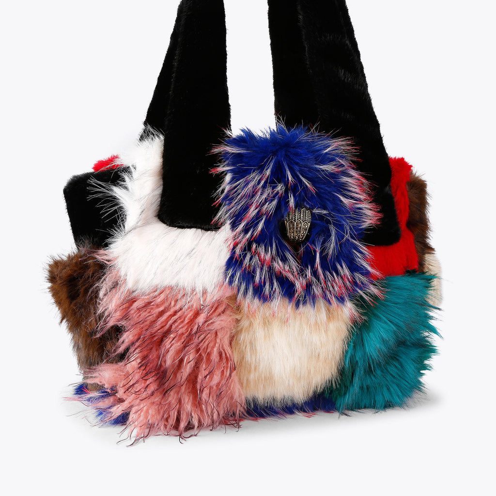 Celia Tote Bag in Multi Colour Faux Fur