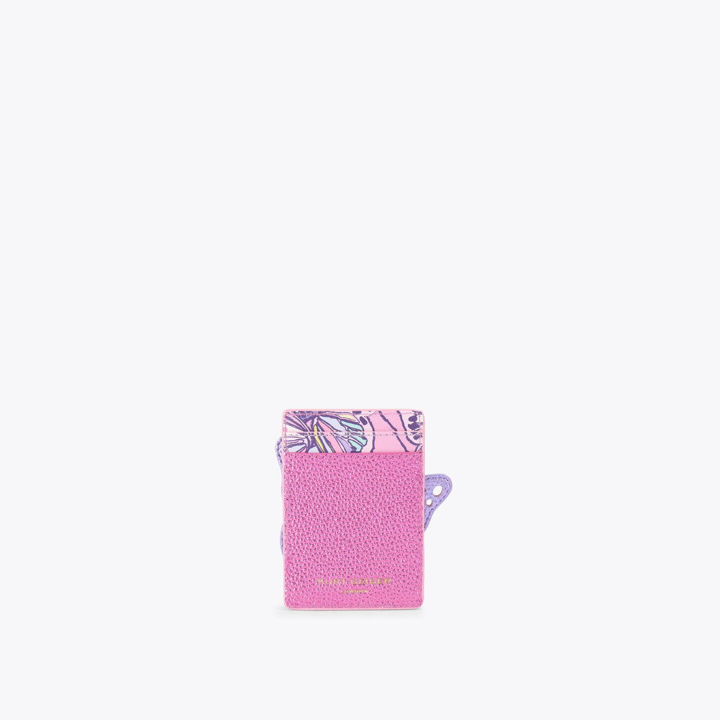Butterfly Card Holder in Purple Pink Leather