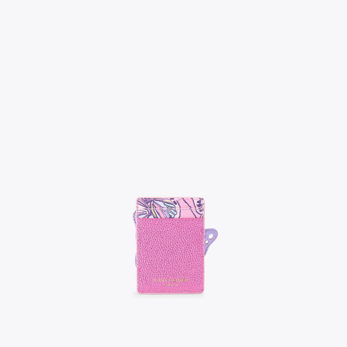 Butterfly Card Holder in Purple Pink Leather