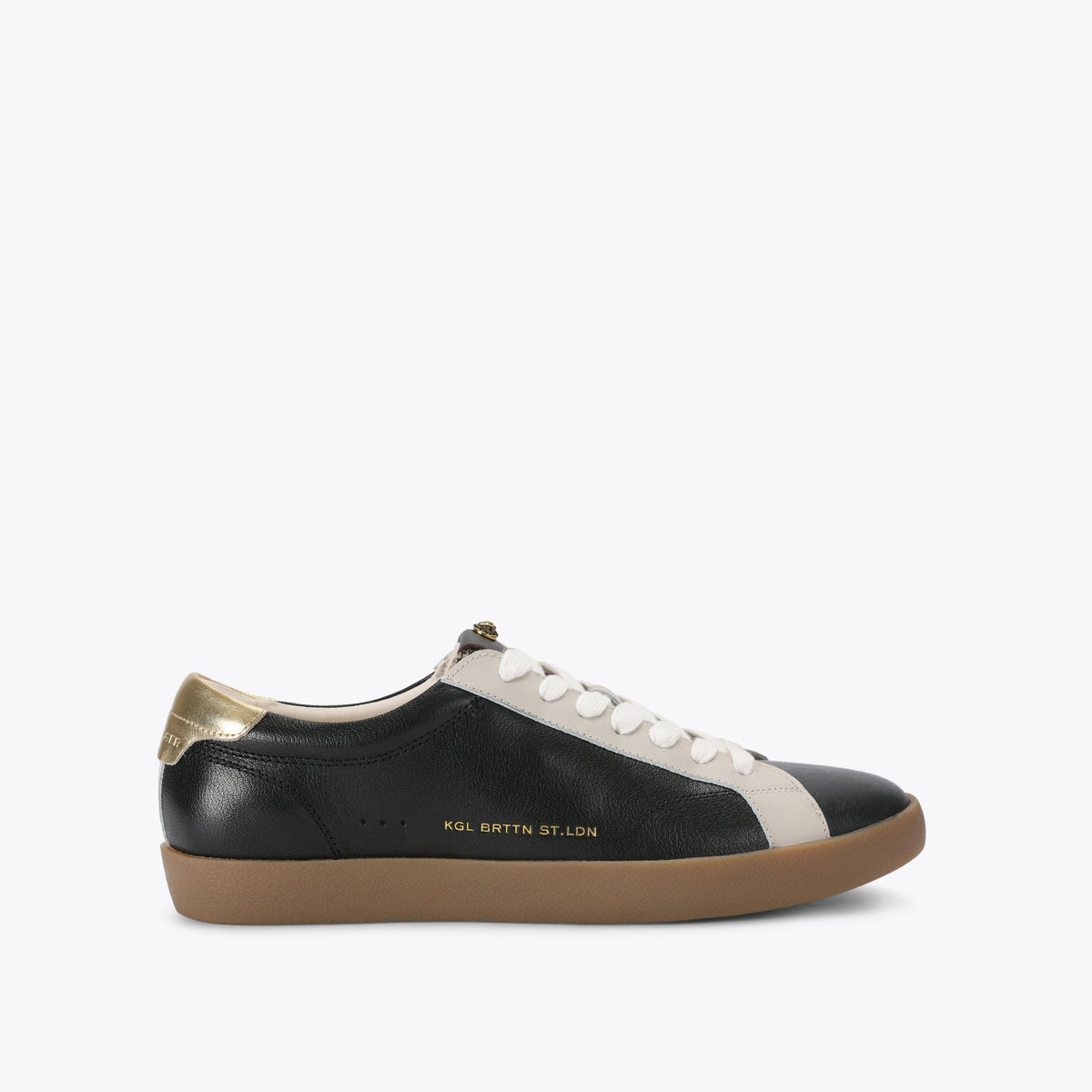 Strand Gold-Heel Panel Sneaker in Black