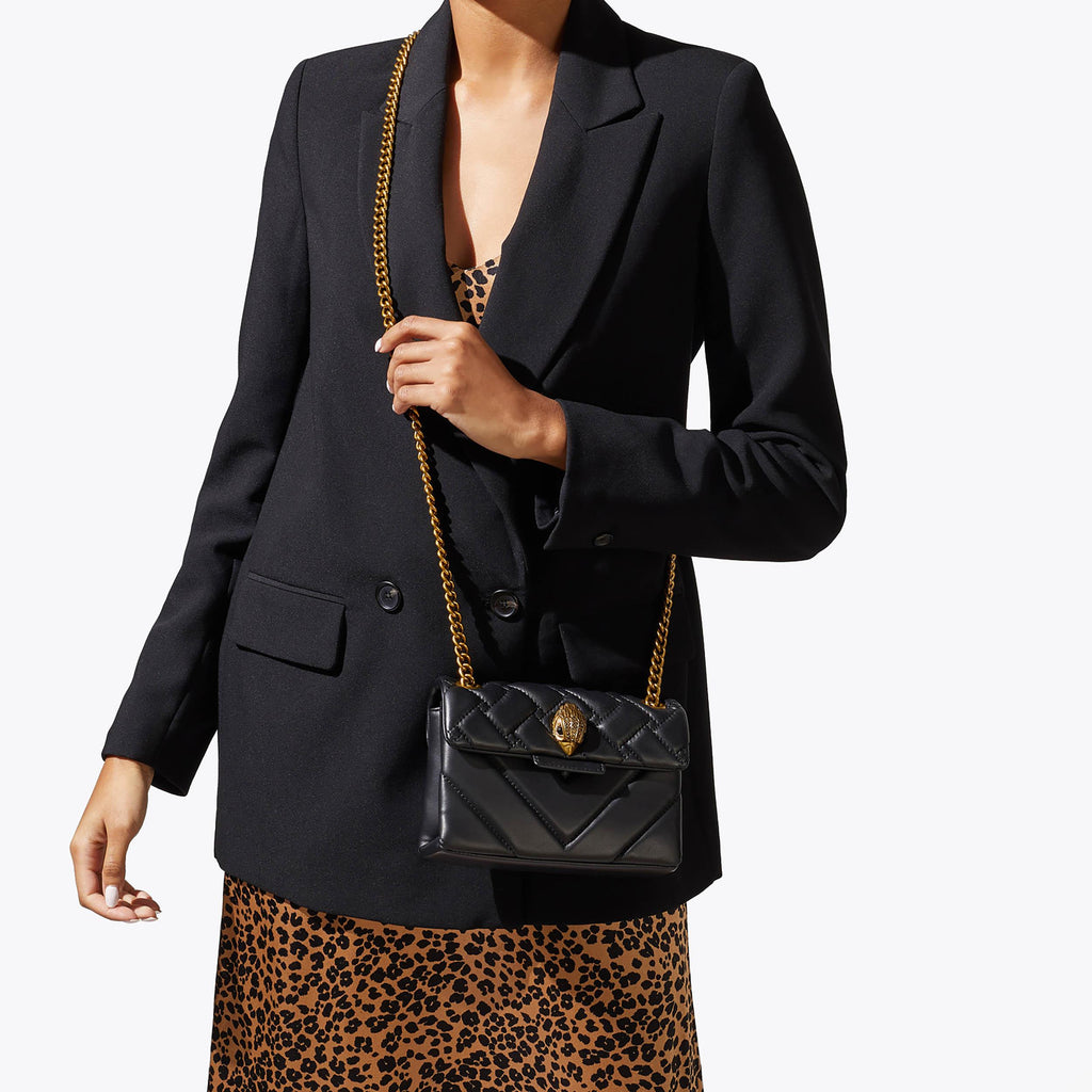 Mini Leather Kensington Shoulder Bag in Black