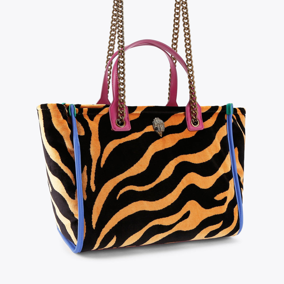 Hoxton Shopper Tote in Tiger Print Velvet