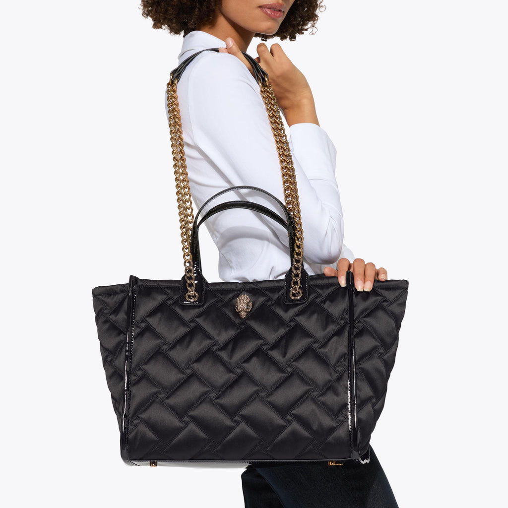 Hoxton Quilted Nylon Shopper Bag in Black