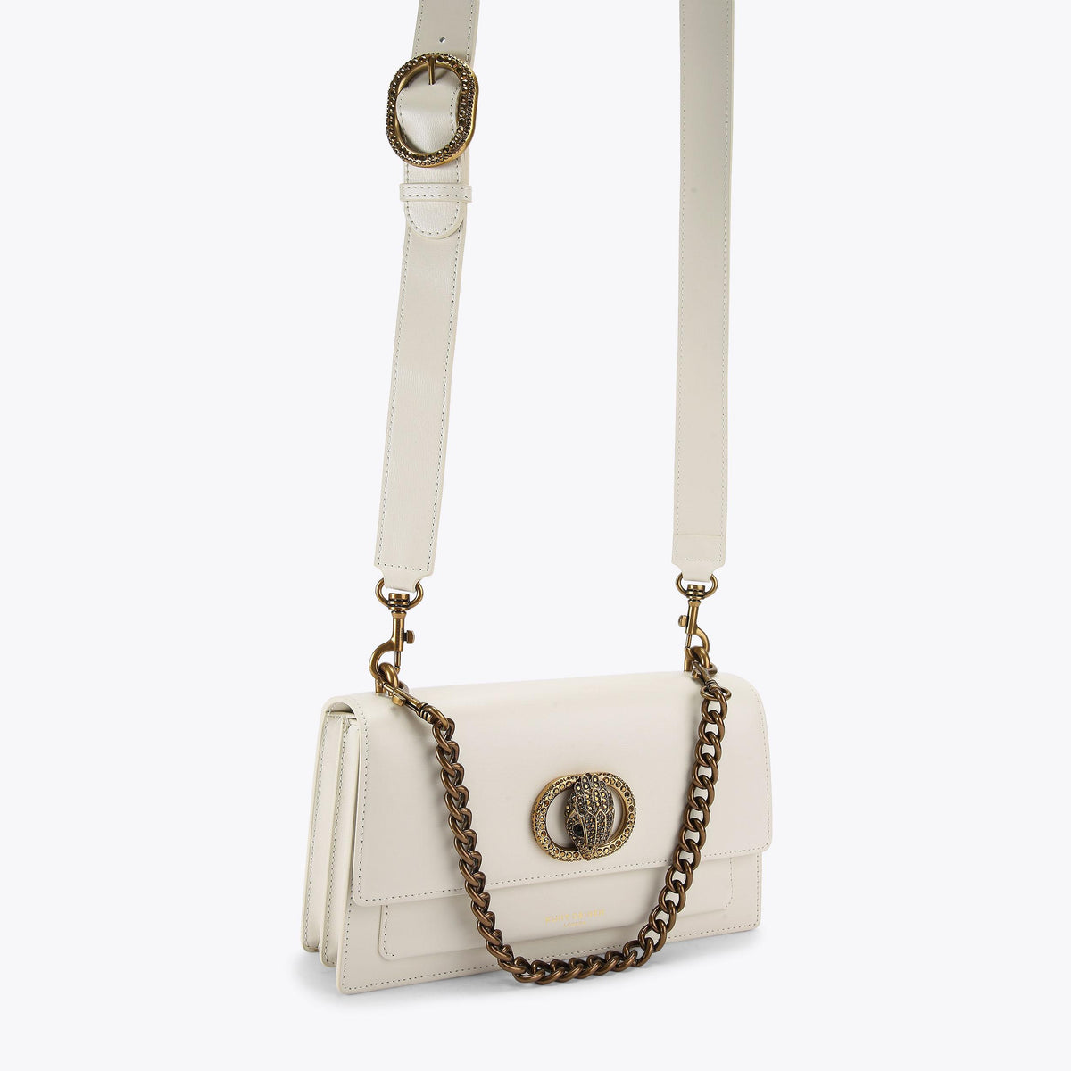Chelsea East-West Flap Bag in Bone Leather