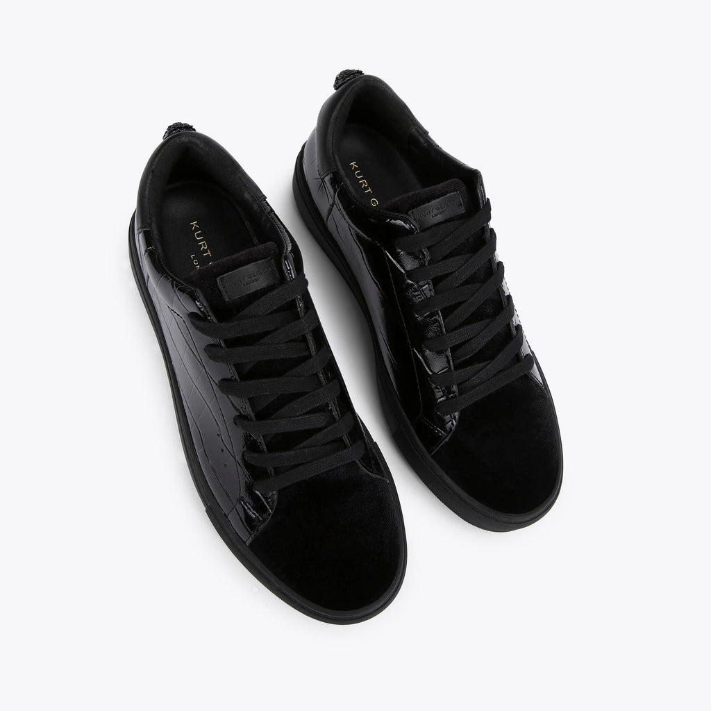 Laney Croc-Texture Sneaker in Black