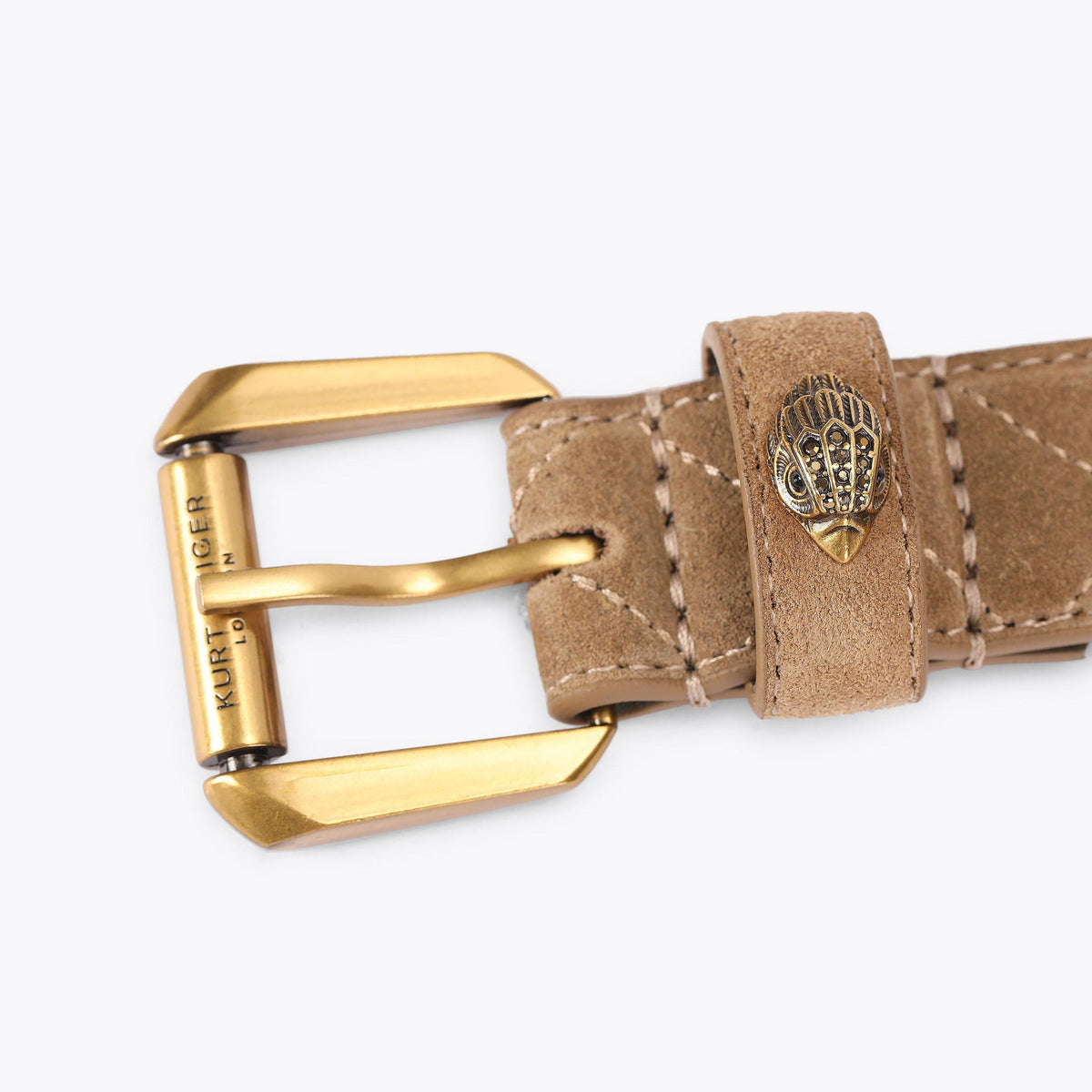 Kensington 30 Quilted Belt in Tan Suede Look