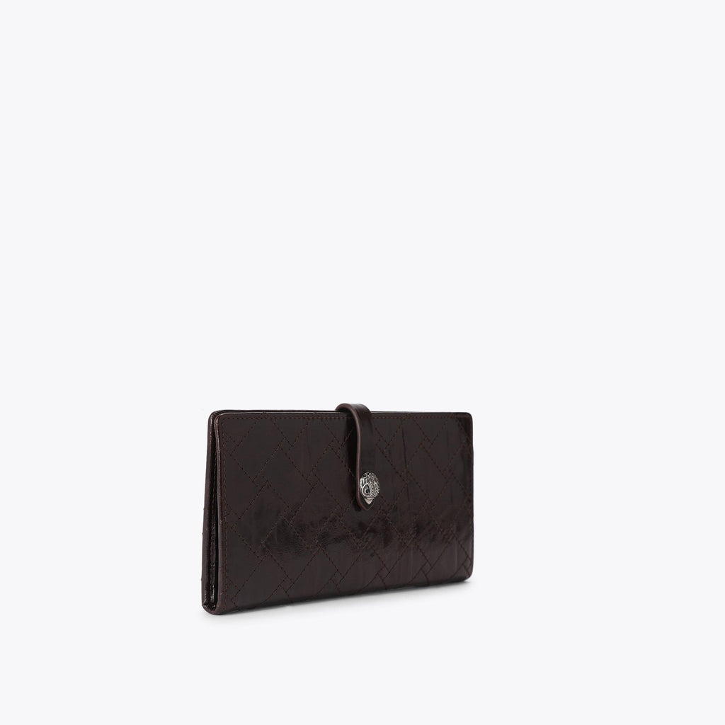 Celia Soft Zip Around Wallet in Dark Brown Leather