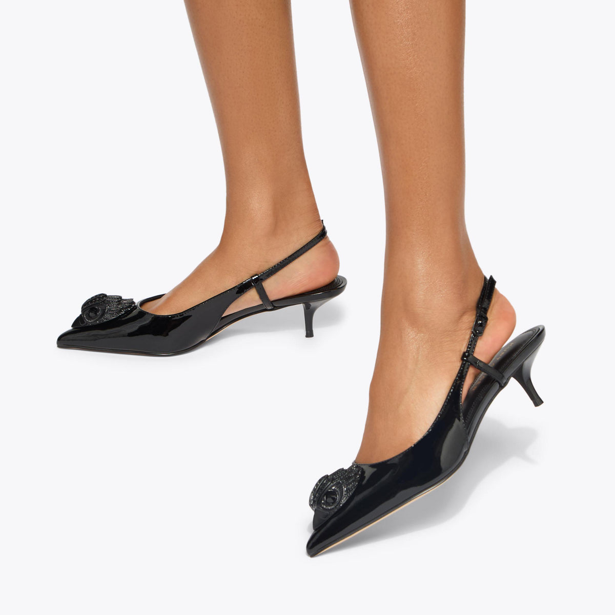 Belsize 40 Slingback Heel in Black Patent Leather