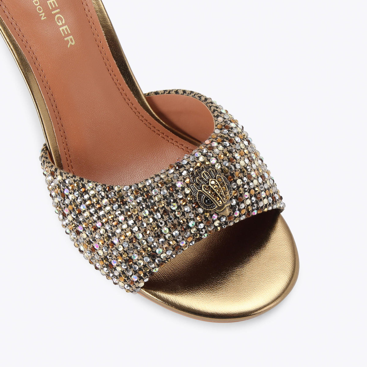 Oxford Heeled Mules in Beige