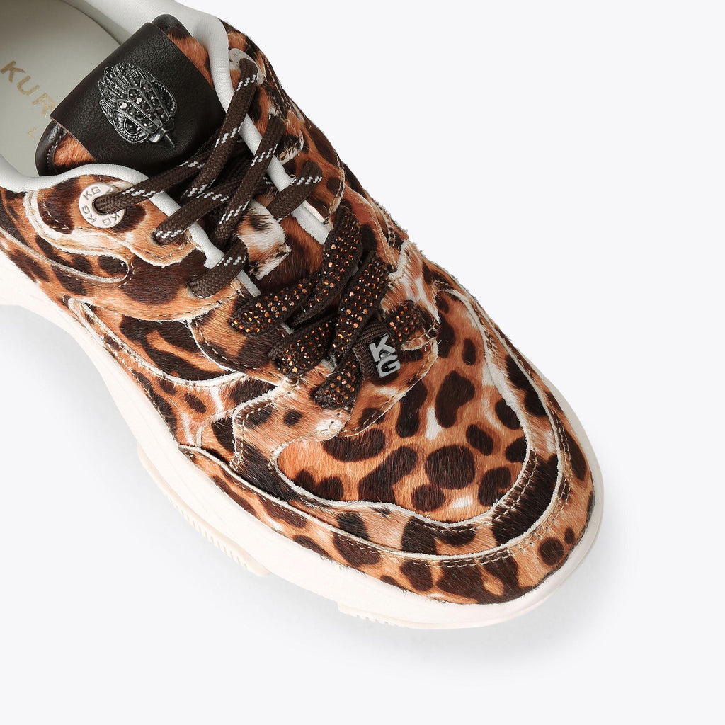 Starlight Runner Sneakers in Tan Leopard Leather