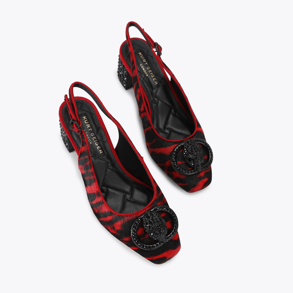Chelsea Block Slingback Heel red
