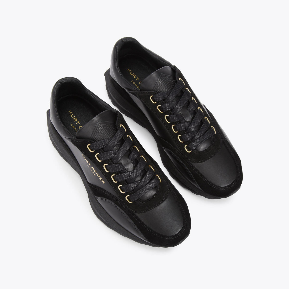 Gaspar Chunky Sole Sneaker in Black Leather