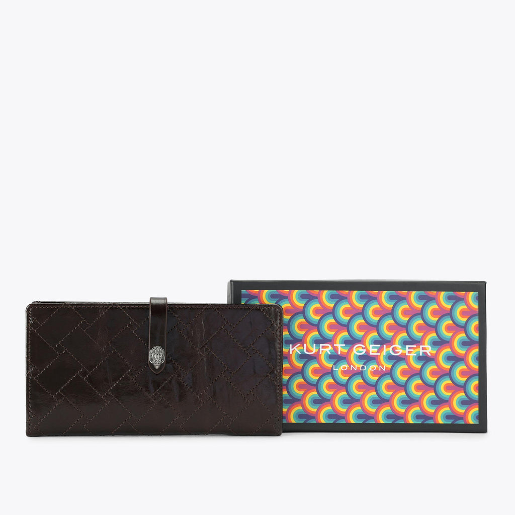 Celia Soft Zip Around Wallet in Dark Brown Leather