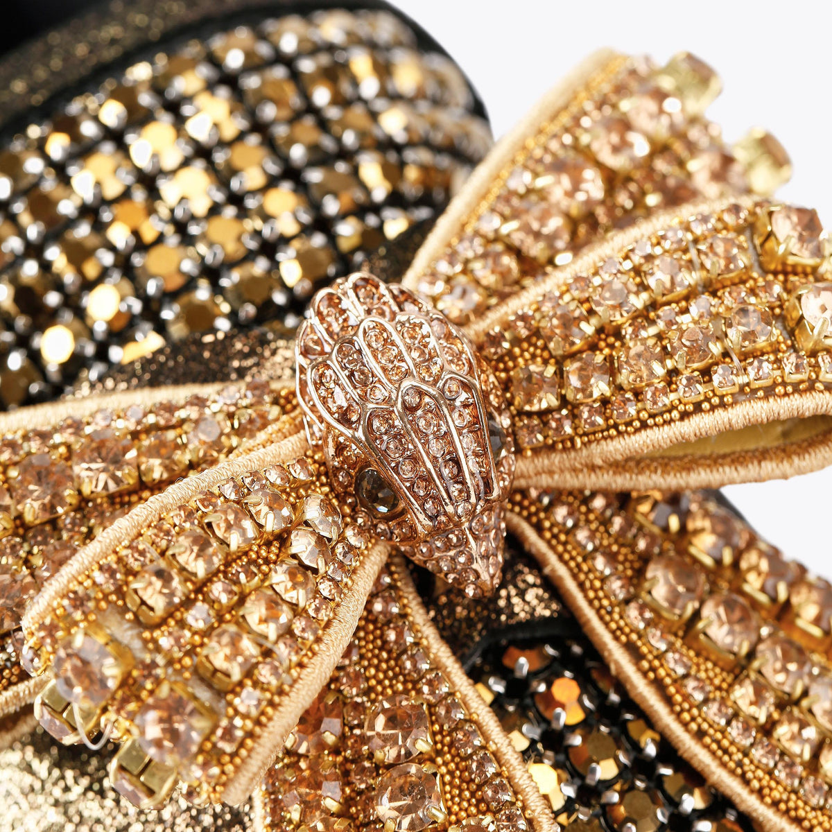 Bow Crystal Loafer in Metallic