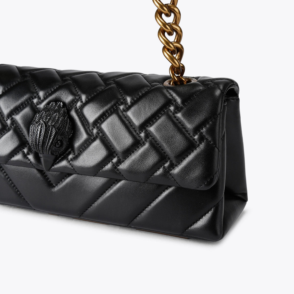 Kensington East West Shoulder Bag in Black Leather