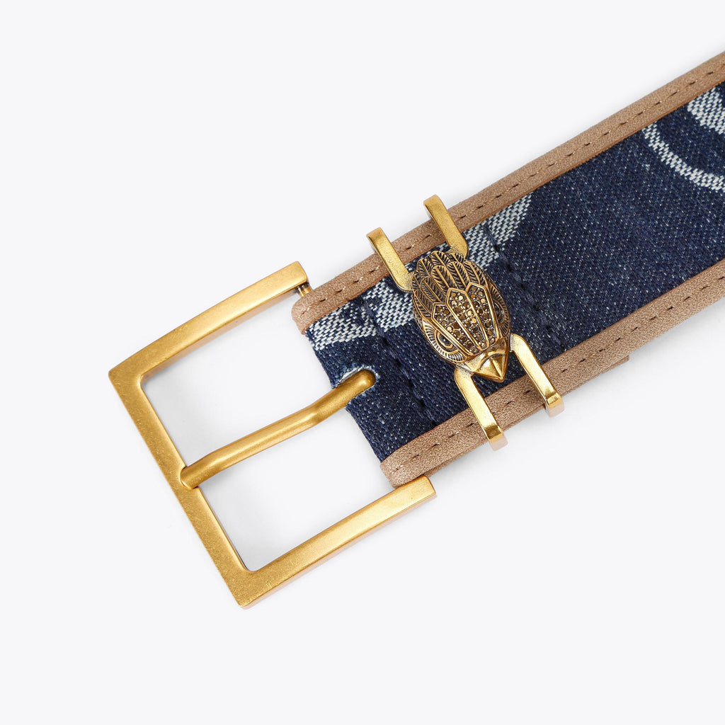 Shoreditch 40 Bandana Print Belt in Blue Denim Look
