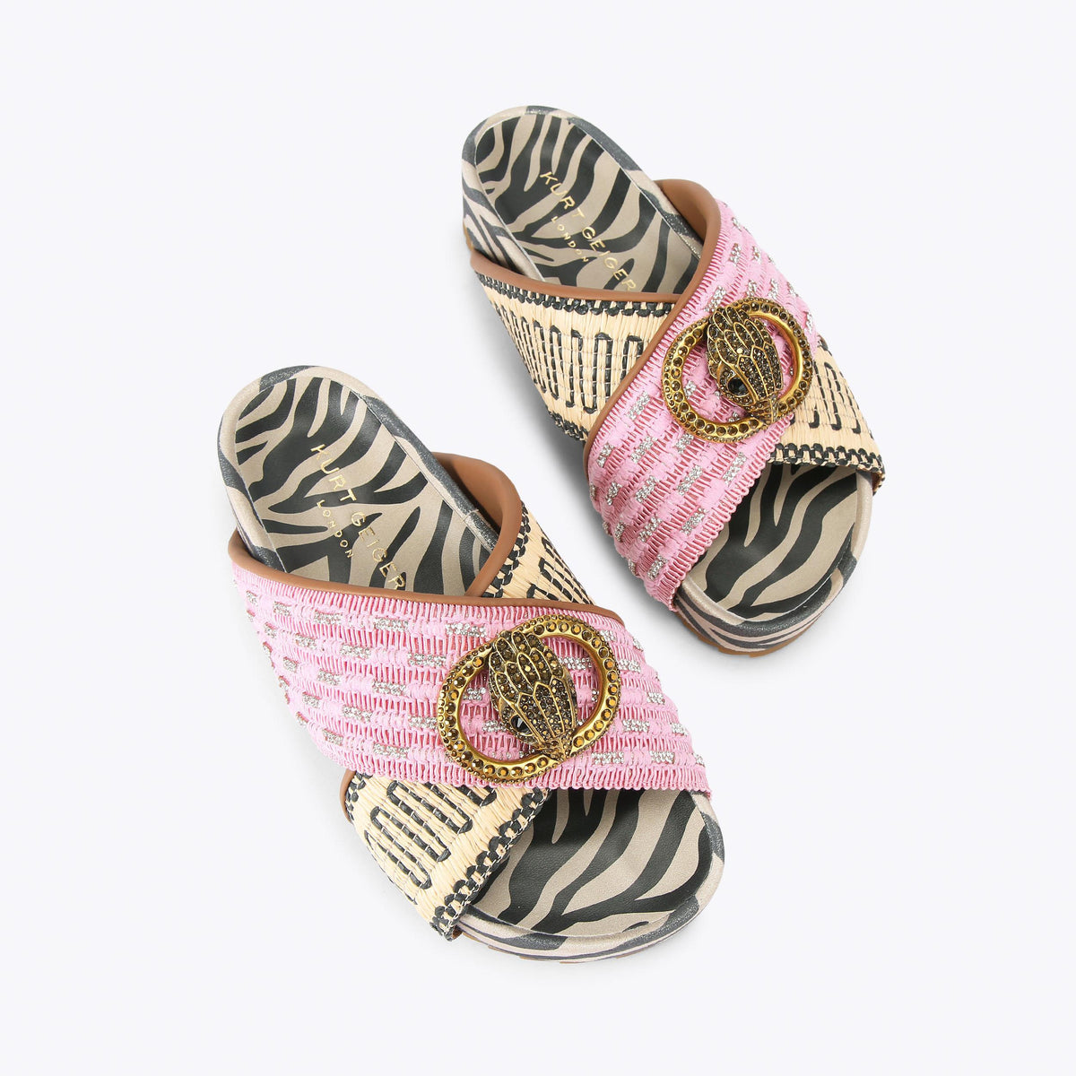 Chelsea Cross Strap Sandals in Pink