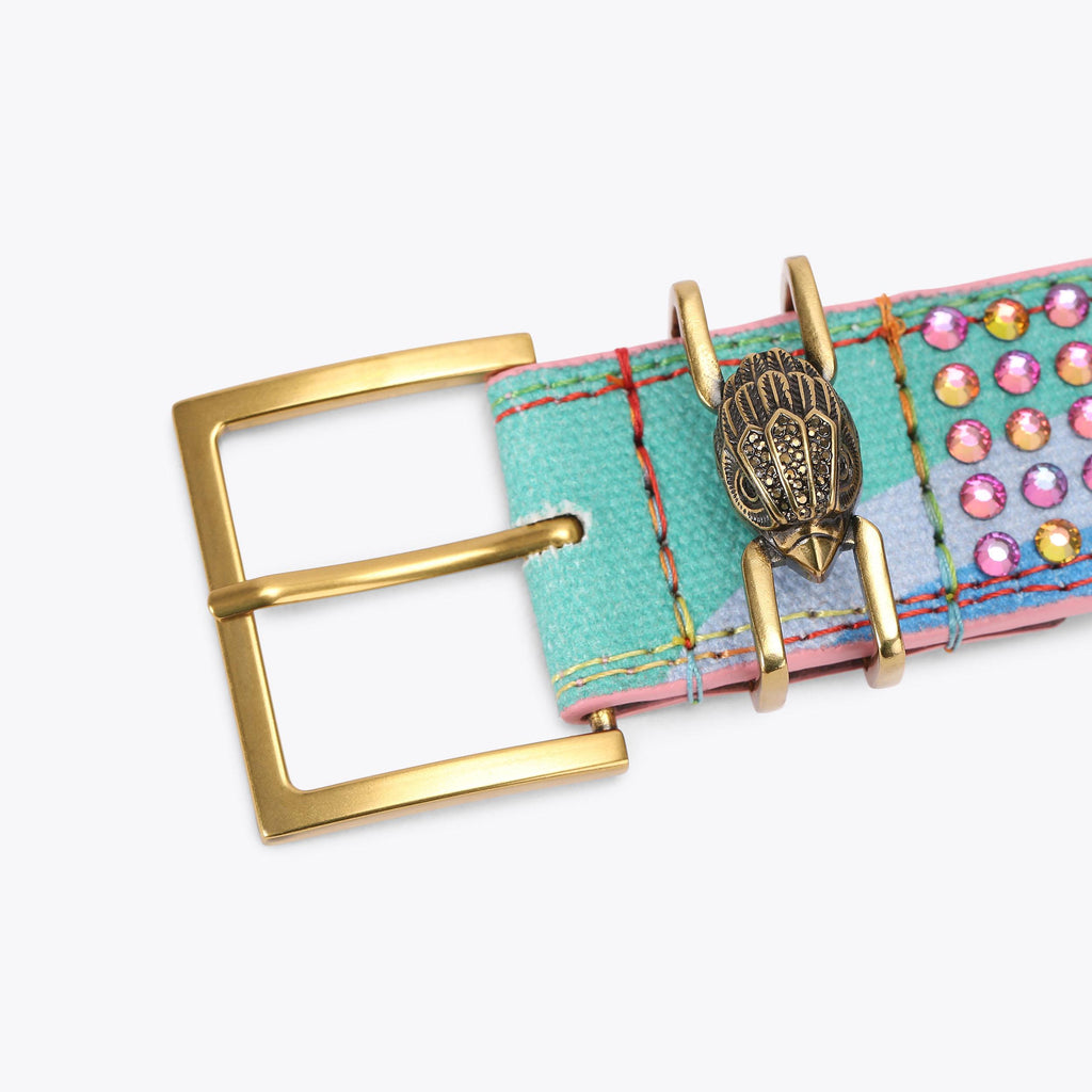 Shoreditch Crystal Ombre Belt in Pink Fabric