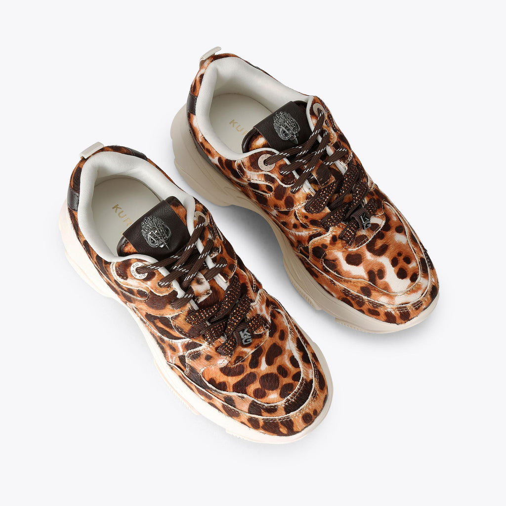 Starlight Runner Sneakers in Tan Leopard Leather