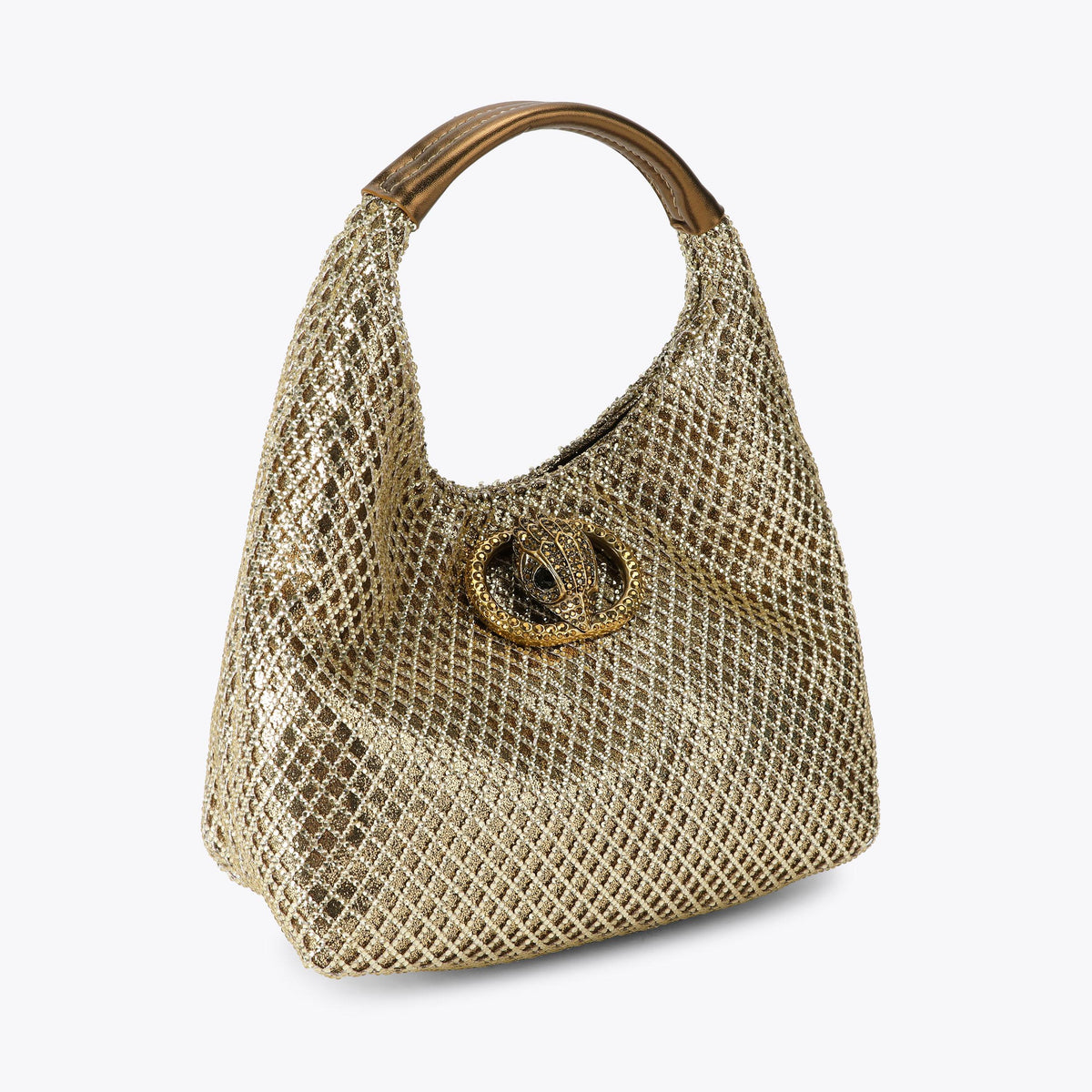 Chelsea Small Slouch Hobo Bag in Metallic Gold Fabric