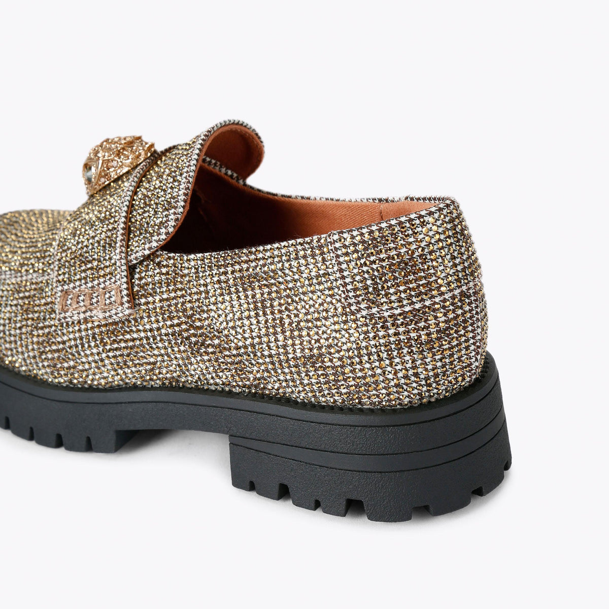 Belgravia Chunky Loafer in Beige Fabric