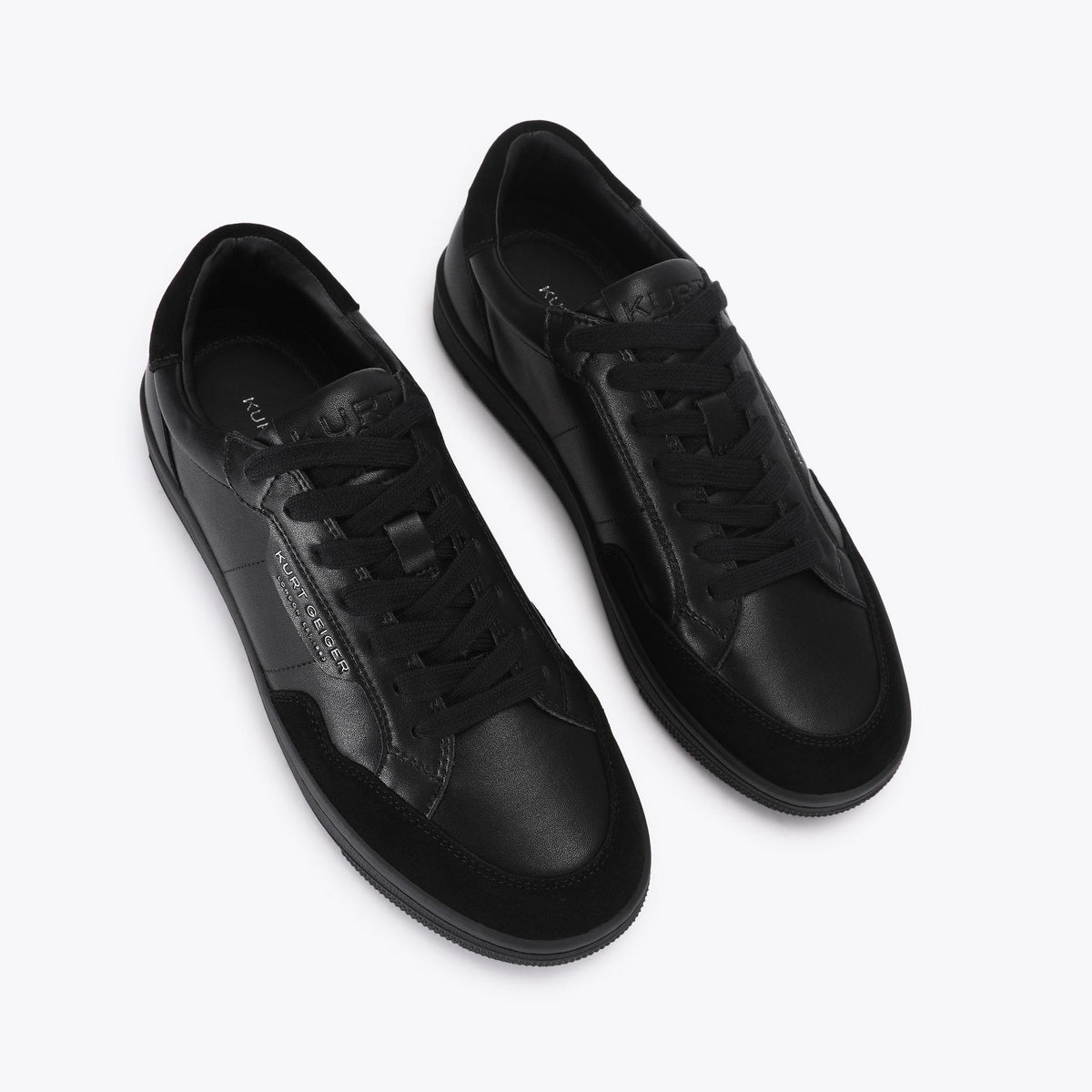 Borough Paneled Sneaker in Black Leather