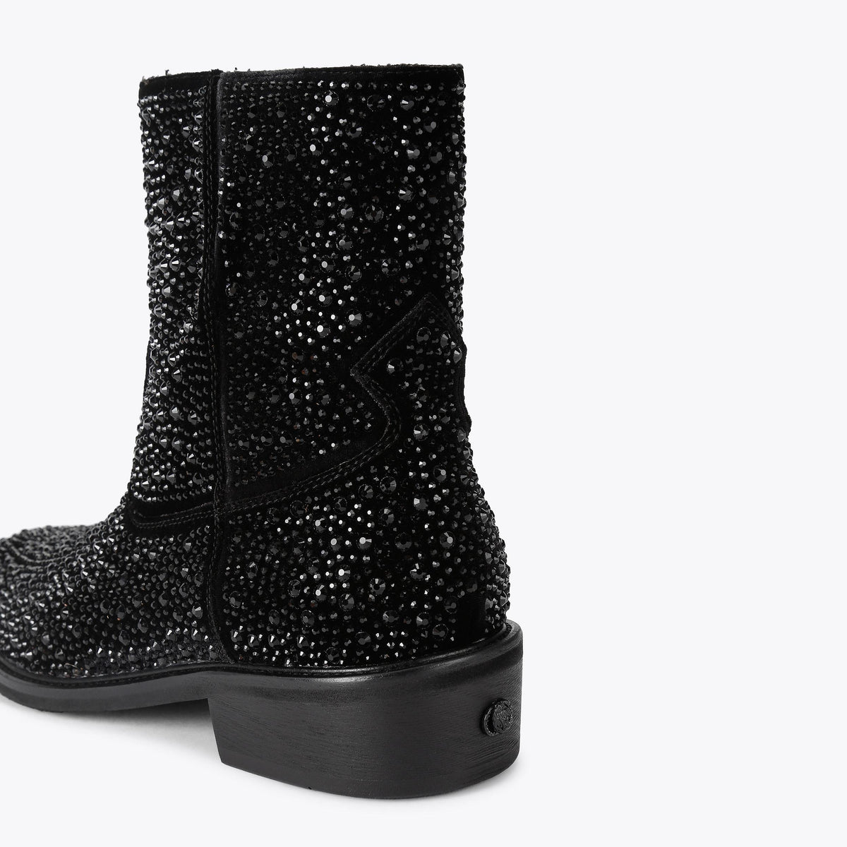 Palmer Western Boot in Black Crystal Fabric