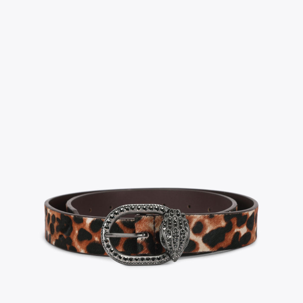 Mayfair 30 Animal Print Belt in Brown Leather