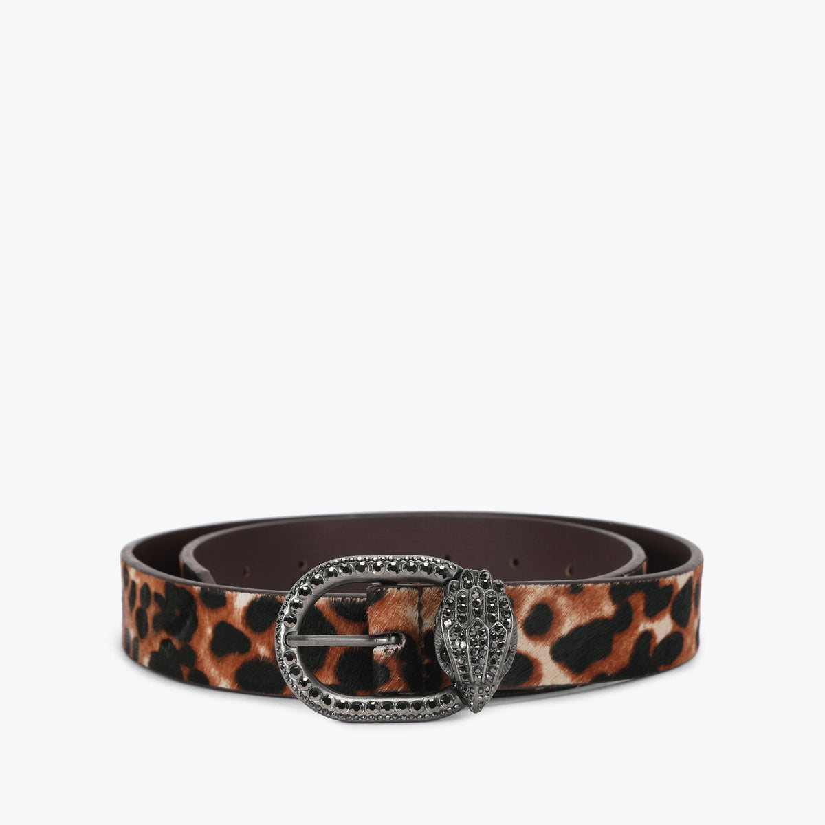 Mayfair 30 Animal Print Belt in Brown Leather