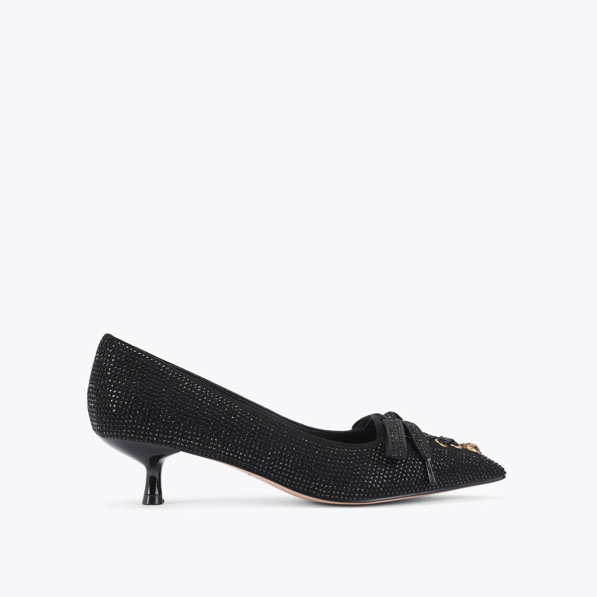 Wisteria Kitten Heel in Black Fabric