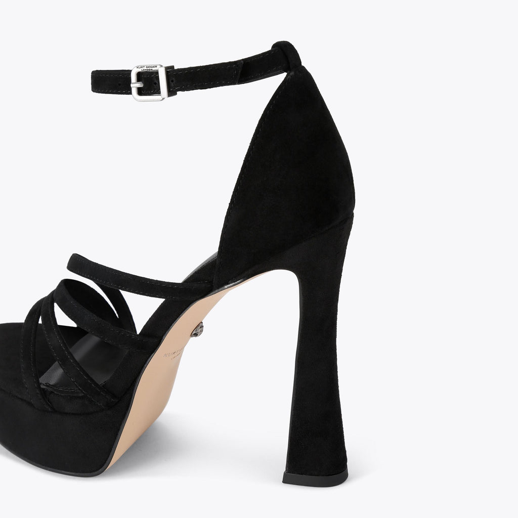 Annabel Platform Heeled Sandal in Black