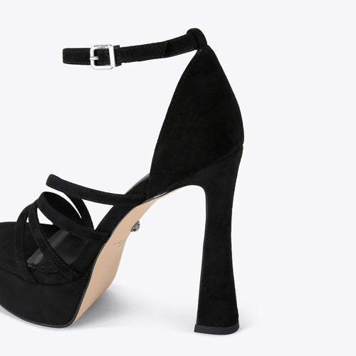Annabel Platform Heeled Sandal in Black