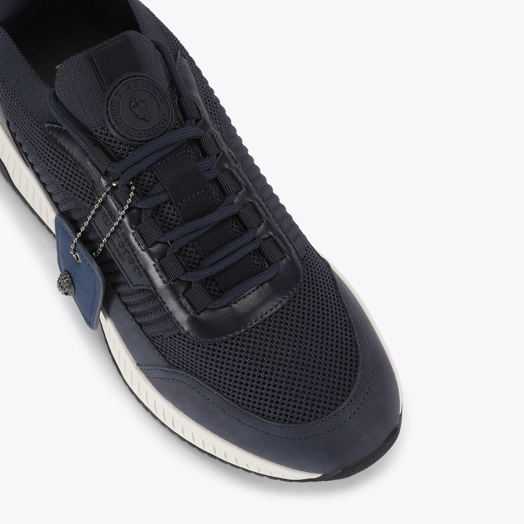 Manor Lace-Up Sneaker in Navy Mesh