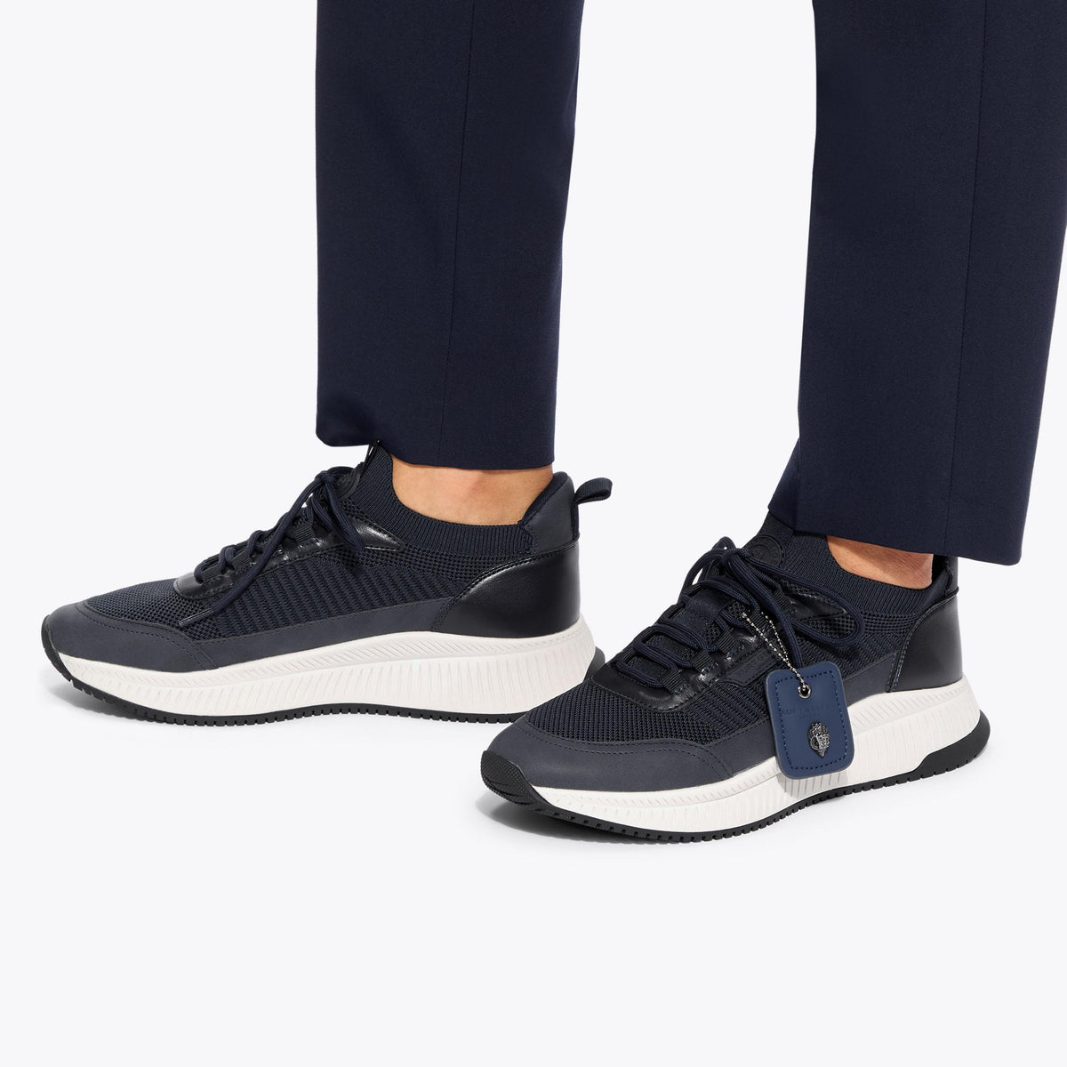 Manor Lace-Up Sneaker in Navy Mesh