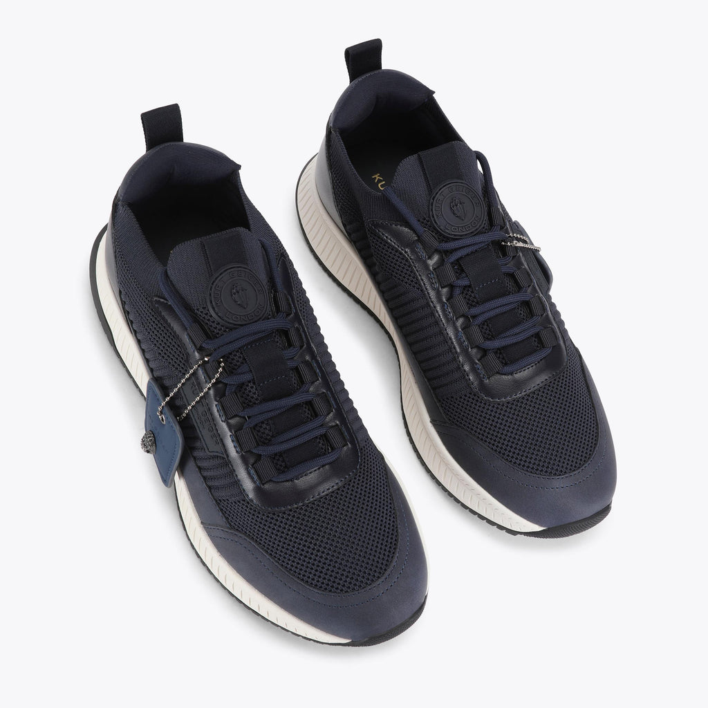 Manor Lace-Up Sneaker in Navy Mesh