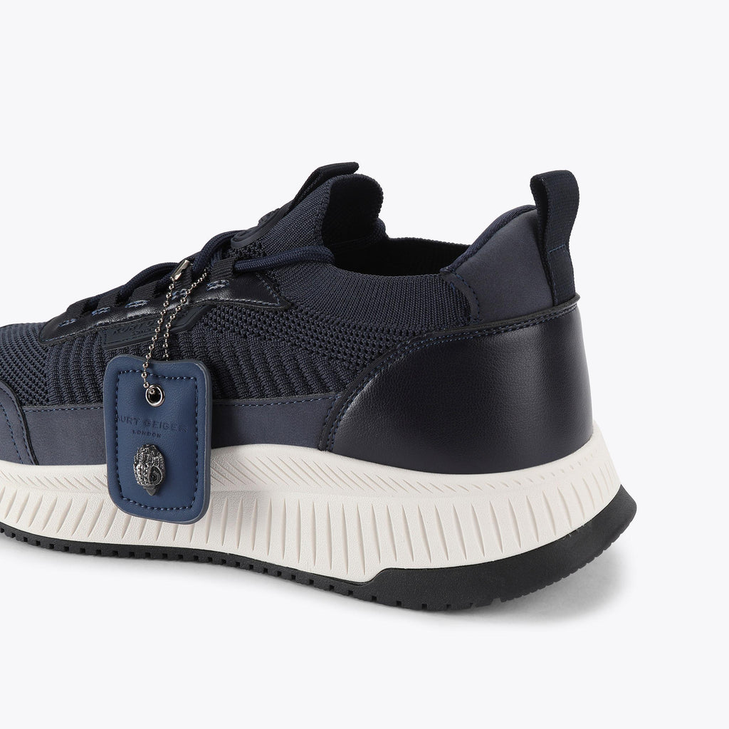 Manor Lace-Up Sneaker in Navy Mesh