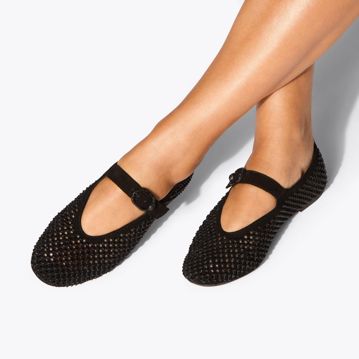 Mayfair Ballet Flat in Black Suede