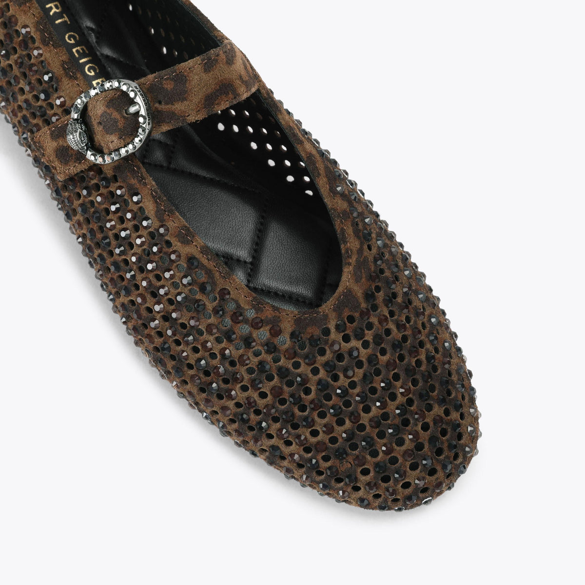 Mayfair Ballet Flat in Brown Leopard Print Suede