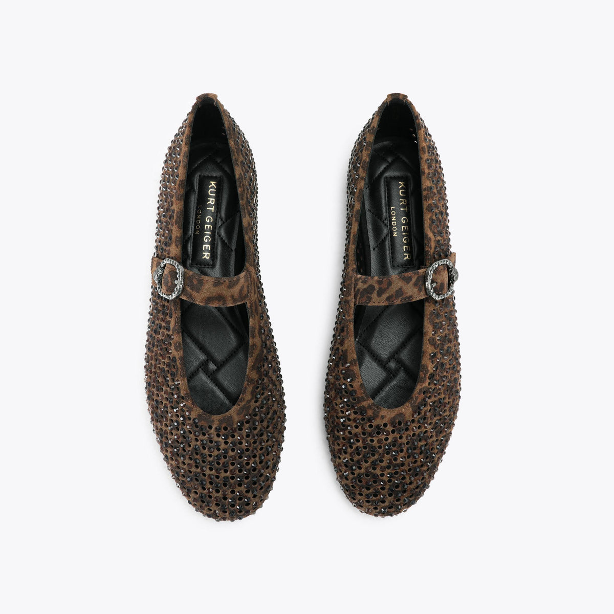 Mayfair Ballet Flat in Brown Leopard Print Suede