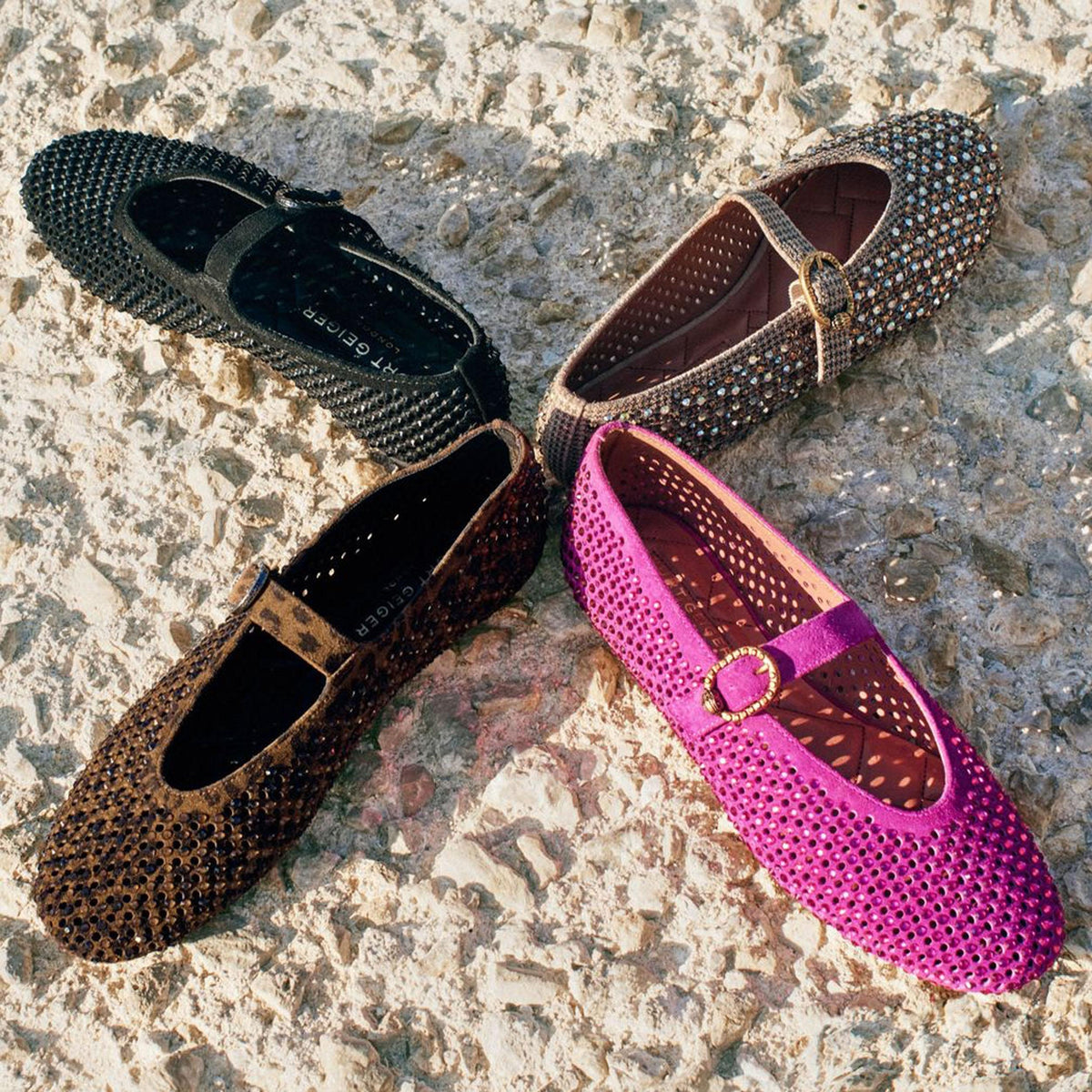 Mayfair Ballet Flat in Brown Leopard Print Suede