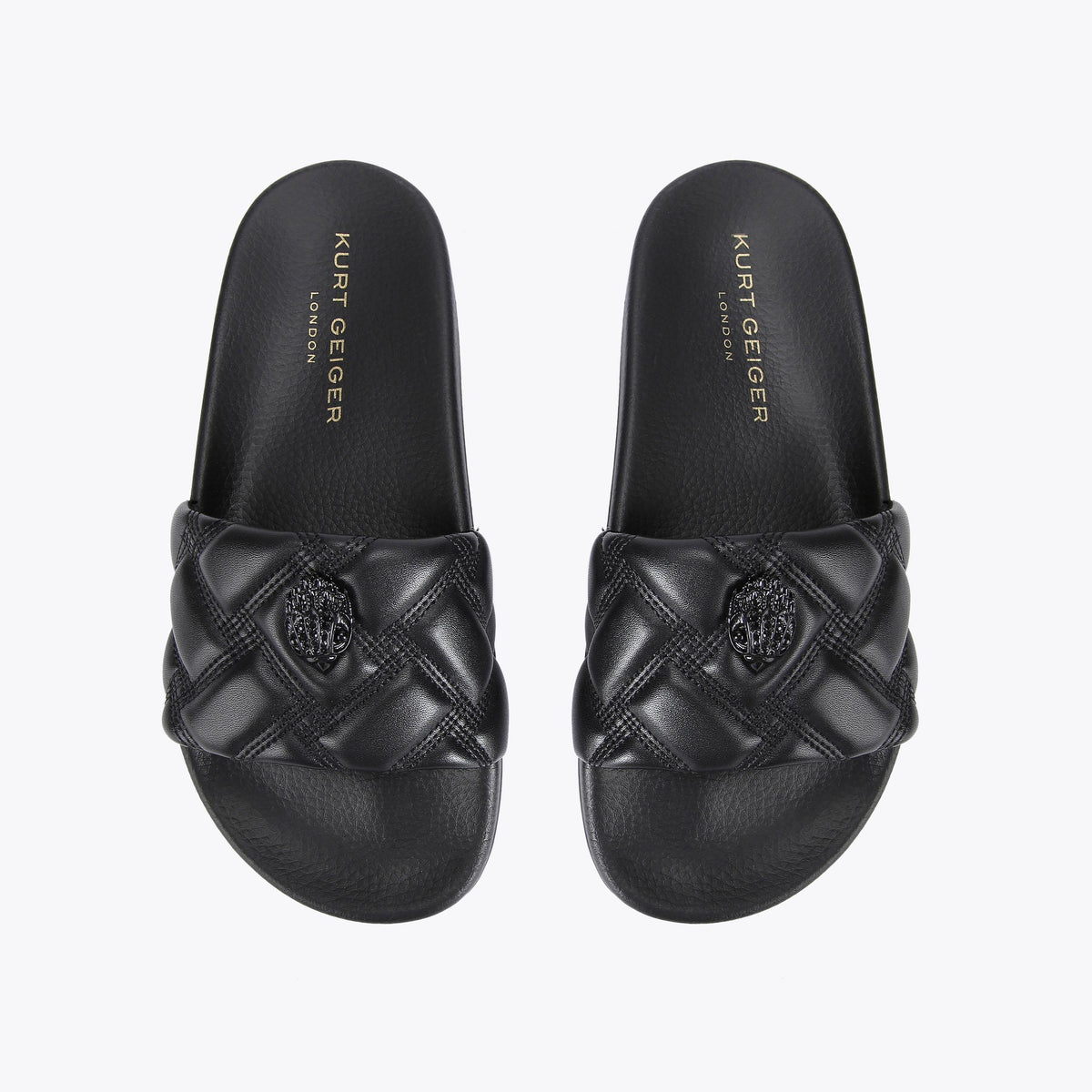 Meena Eagle Drench Slide Sandals in Black