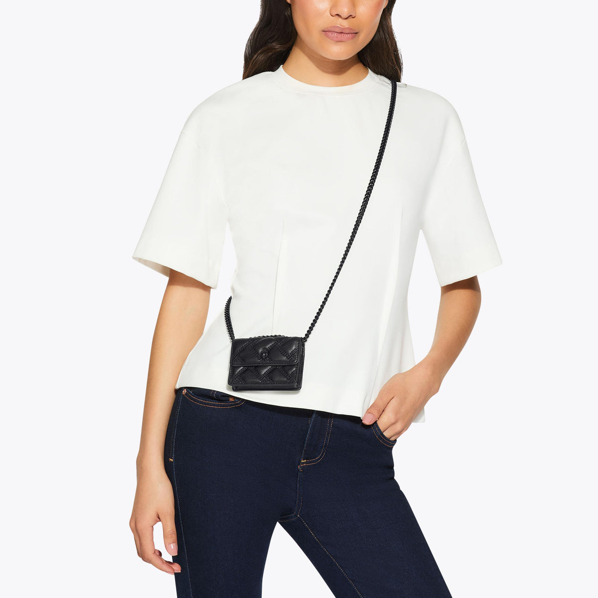 Micro Kensington Drench Shoulder Bag in Black