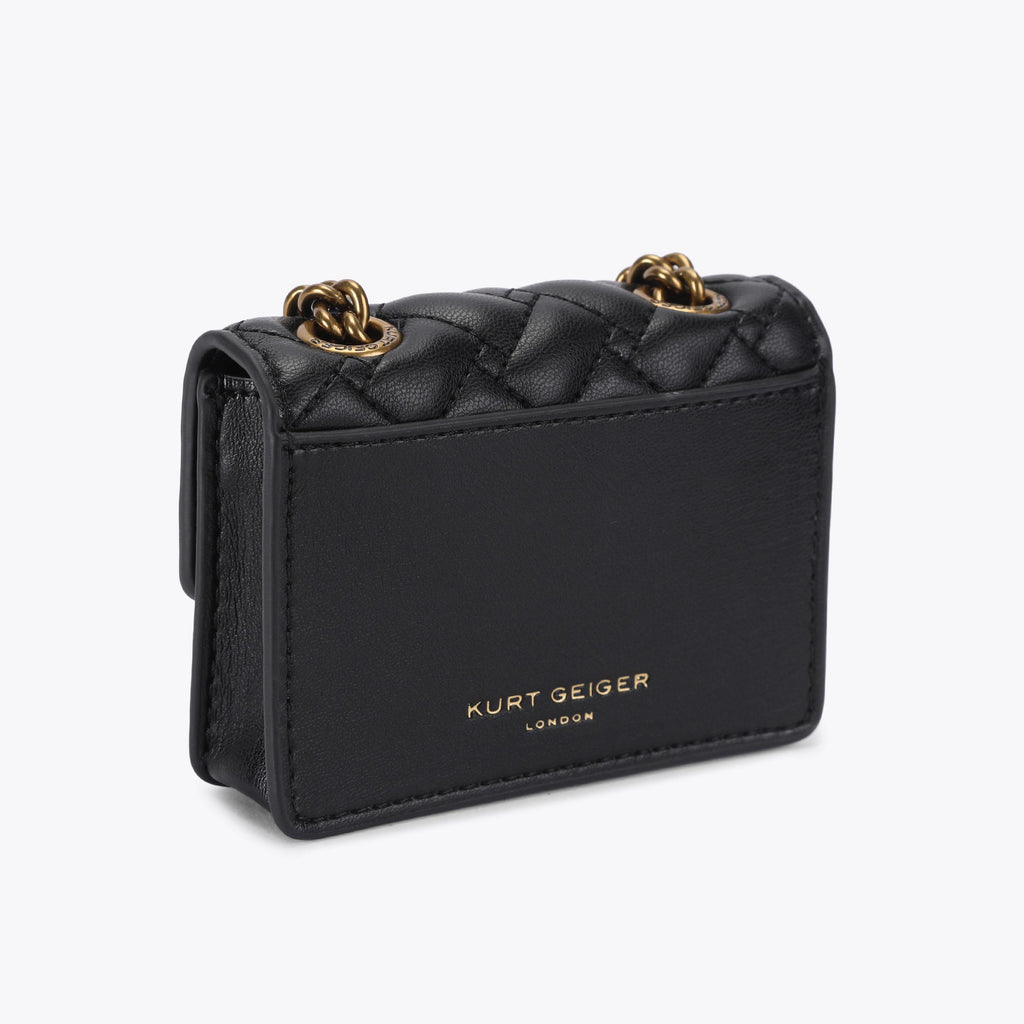 Micro Kensington Crossbody Bag in Black Leather Alternative