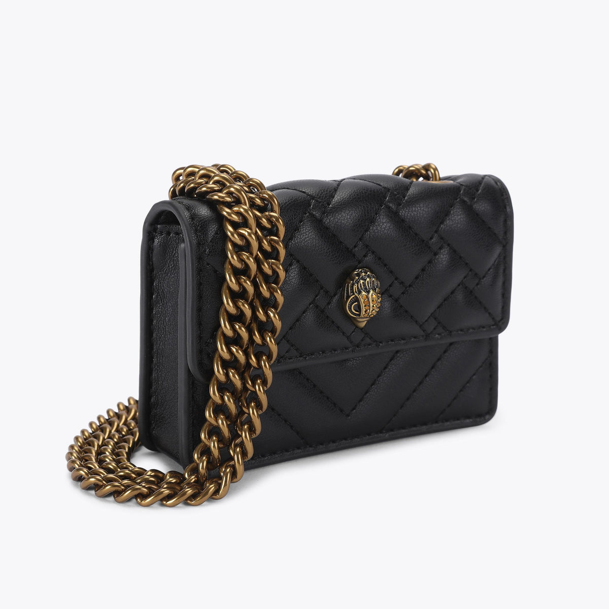 Micro Kensington Crossbody Bag in Black Leather Alternative