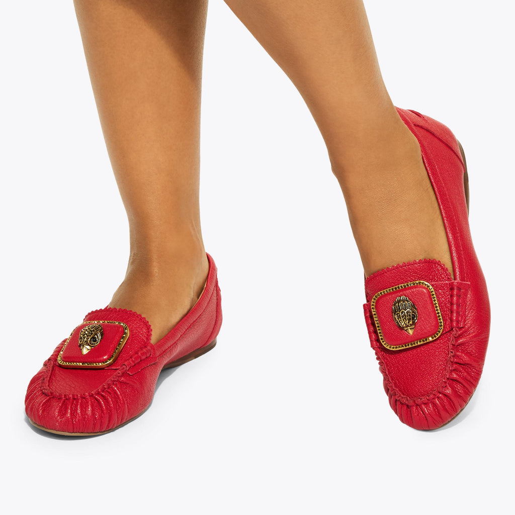 Pimlico Moccasin Loafer in Red Tweed Leather