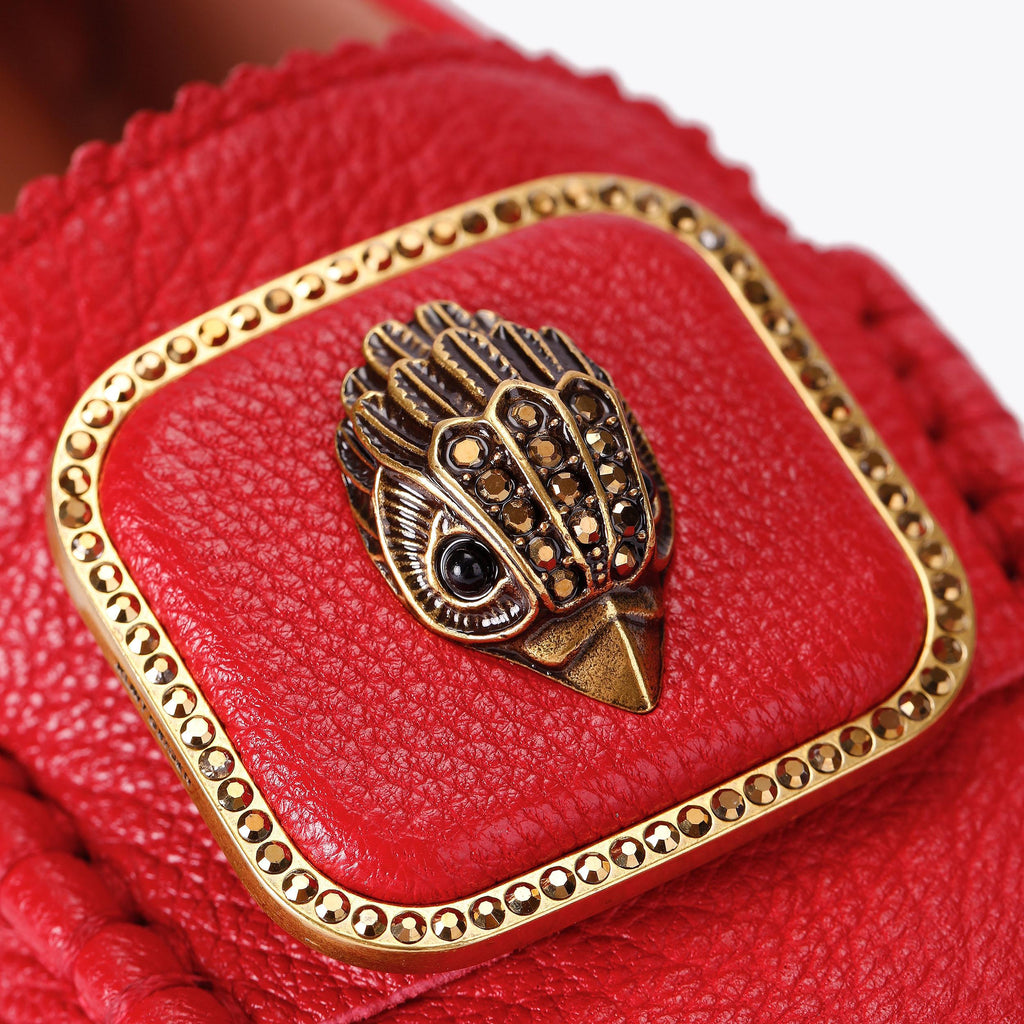 Pimlico Moccasin Loafer in Red Tweed Leather